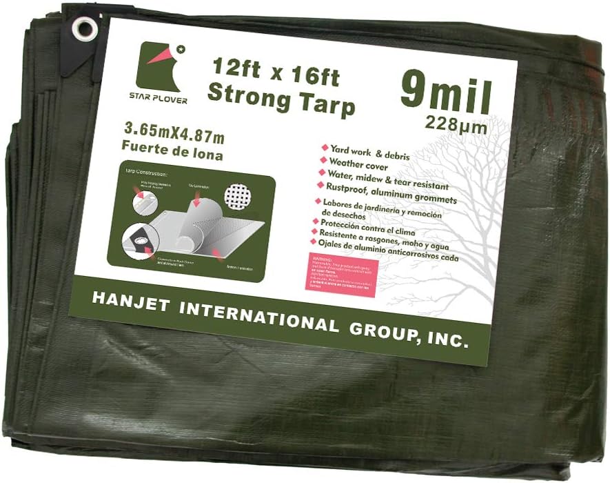 Tarp Feet 12X16 Green Army MultiPurpose Tarps Duty Heavy Tarp Thick