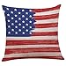 July 4th Patriotic Vintage American Flag Pillow Case Cotton Linen Cushion Cover Couch Throw Pillow Case Sofa Home Decor Patio Pillow Cover, Hidden Zipper Closure (Multicolor D)