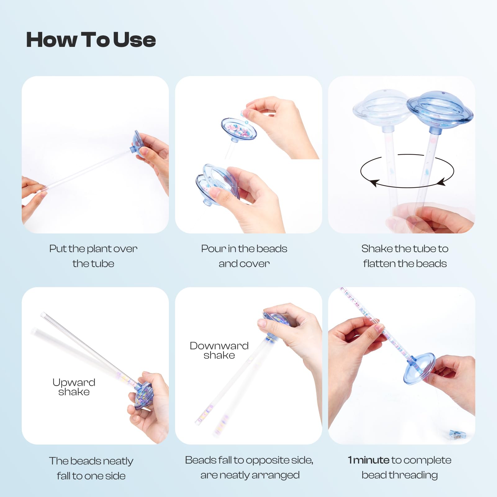Caydo 2 Pack Bead Funnel for Clay Beads Bracelet Making, Bead Spinner Maker Kit with Graduated Scale for Polymer Clay Beads with Transparent Tube, Clip, Beading Needle
