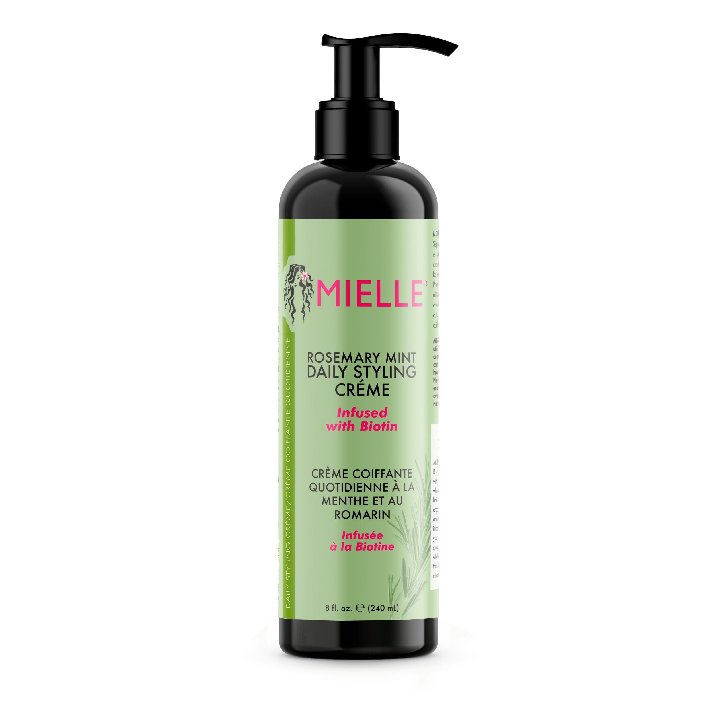 Mielle Mint Daily Hair Styling Crème - A gel cream for all hair types. Infused with Biotin to Support Longer, Healthier Strands, 240 ml (Pack of 1)