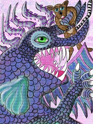 Print - Dragon Thingamagig Dragon And Whatchamacallit Bear 13" x 19" Fine Art Print