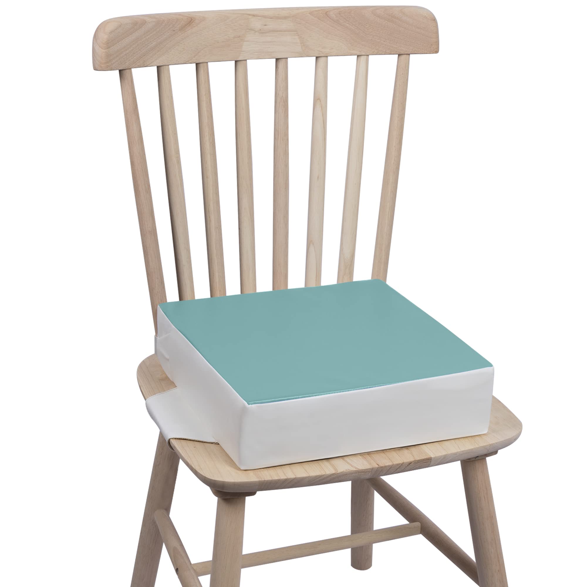 Toddler Booster Seat for Dining Table, Waterproof PU Washable Thick Toddler Dining Booster Seat, Kids Booster Seat for Dining Table with 2 Adjustable Straps Safety Buckle