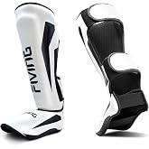 FIVING MMA Martial Arts Shin Guards,Muay Thai | Padded, Adjustable, Instep Protection, Muay Thai,Kickboxing,MMA Training, Professional Equipment