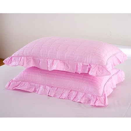 Zantec Pillow Cases 2pcs Full Cotton Ruffled Pillowcase Satin