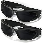 AIEYEZO Y2K Sunglasses Womens Mens Wrap Around Sports Sun Glasses Fashion Oval Thick Frame Ladies Shades