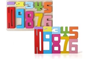 Gdaytao Wooden Number Building Blocks 1-10 for Toddlers - 10PCS Montessori Math Toys, Basic Counting Blocks with Play Guide, Learning Toys for Kids Ages 2-4, Budget-Friendly Educational Gift