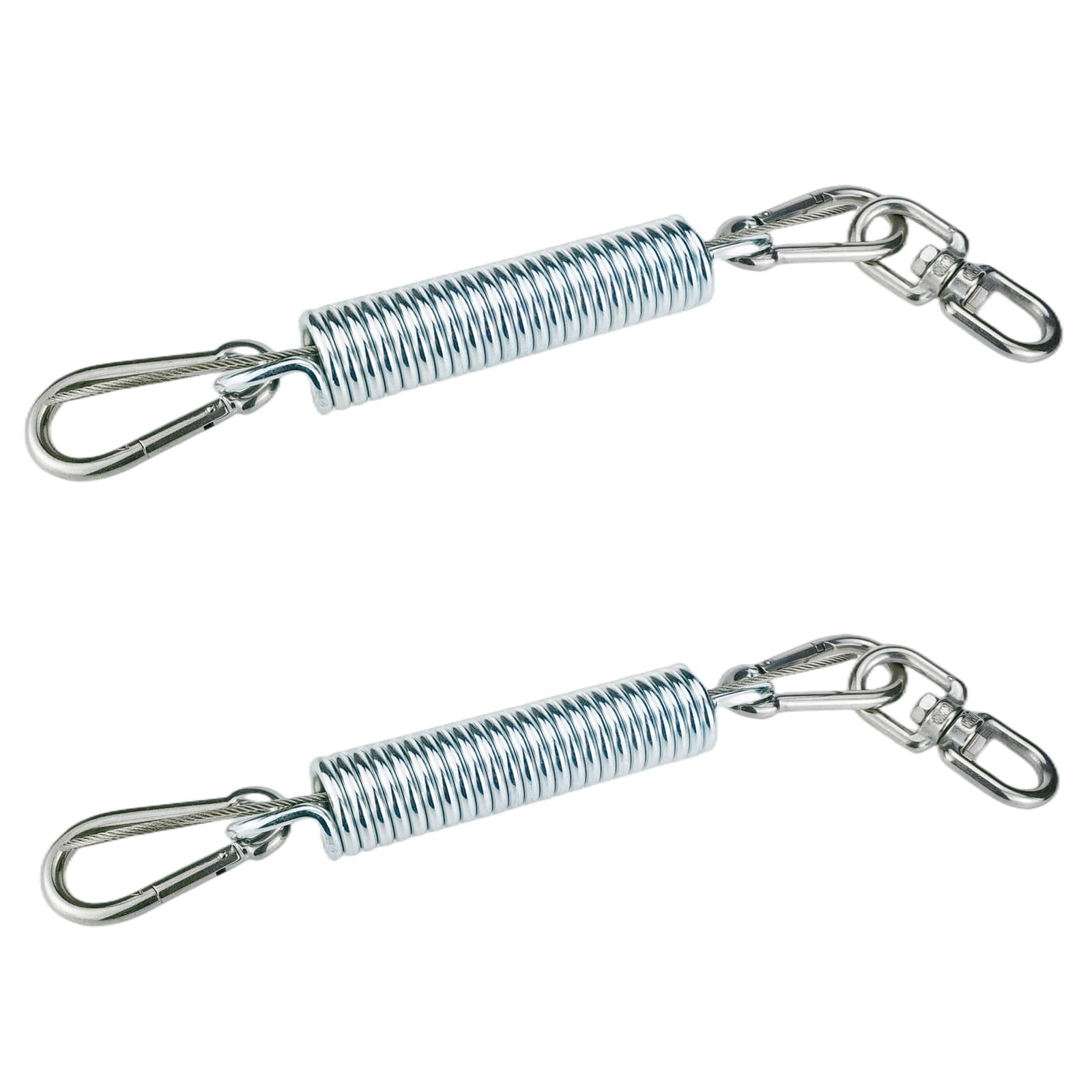 Eidoct Porch Swing Spring with Safety Steel Wire, 650 LB Capacity Stainless Steel Heavy Duty Hammock Chair Hanging Kit Include Spring, Carabiners,for Porch Swing, Hammock, Swing Chair (2)