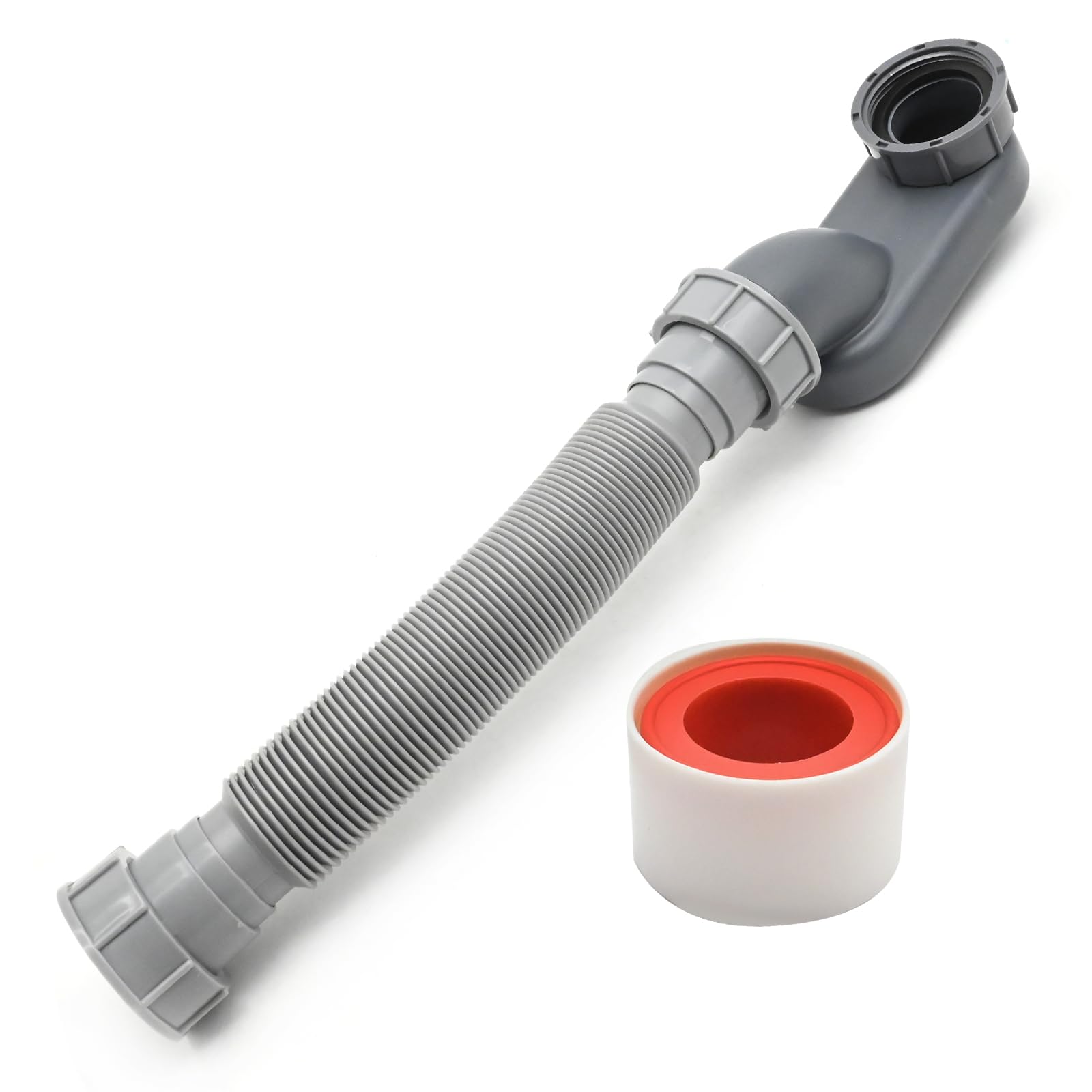 Photo 1 of 1-1/2 Inch Freestanding Bathtub Shower Drain Pipe, P-joint Low Profile Shower Drain for RV Bathtub and Other Freestanding Bathtubs