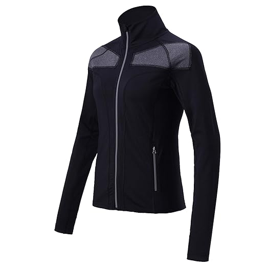 Empirelion Damen Laufjacke, langärmelig, reflektierender Reißverschluss