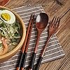 Wooden-Spoon-Fork-Chopsticks-Set-Handmade-Japanese-Style-Utensils-Elegant-Tableware-Set-for-Camping-Picnic-Office-or-Home-Black Wooden Spoon Fork Chopsticks Set Handmade Japanese Style Utensils Elegant Tableware Set for Camping, Picnic, Office or…
