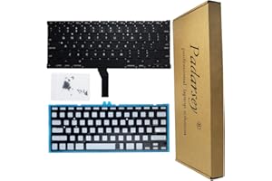 Padarsey Replacement Backlight Backlit Keyboard with 80 PCE Screws Compatible for MacBook Air 13-Inch A1369 A1466 MC965LL MC9