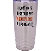 Rogue River Tactical Funny Wrestling 20 Oz. Travel Tumbler Mug Cup with Lid Education Important Wrestler Gift Idea