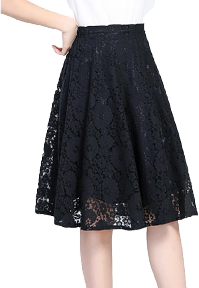 Women's Ladies Summer Knee Length Midi Skirts Pleated Mid Skirts