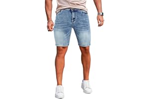 GINGTTO Men's Denim Shorts Slim Fit Stretch Short Jeans