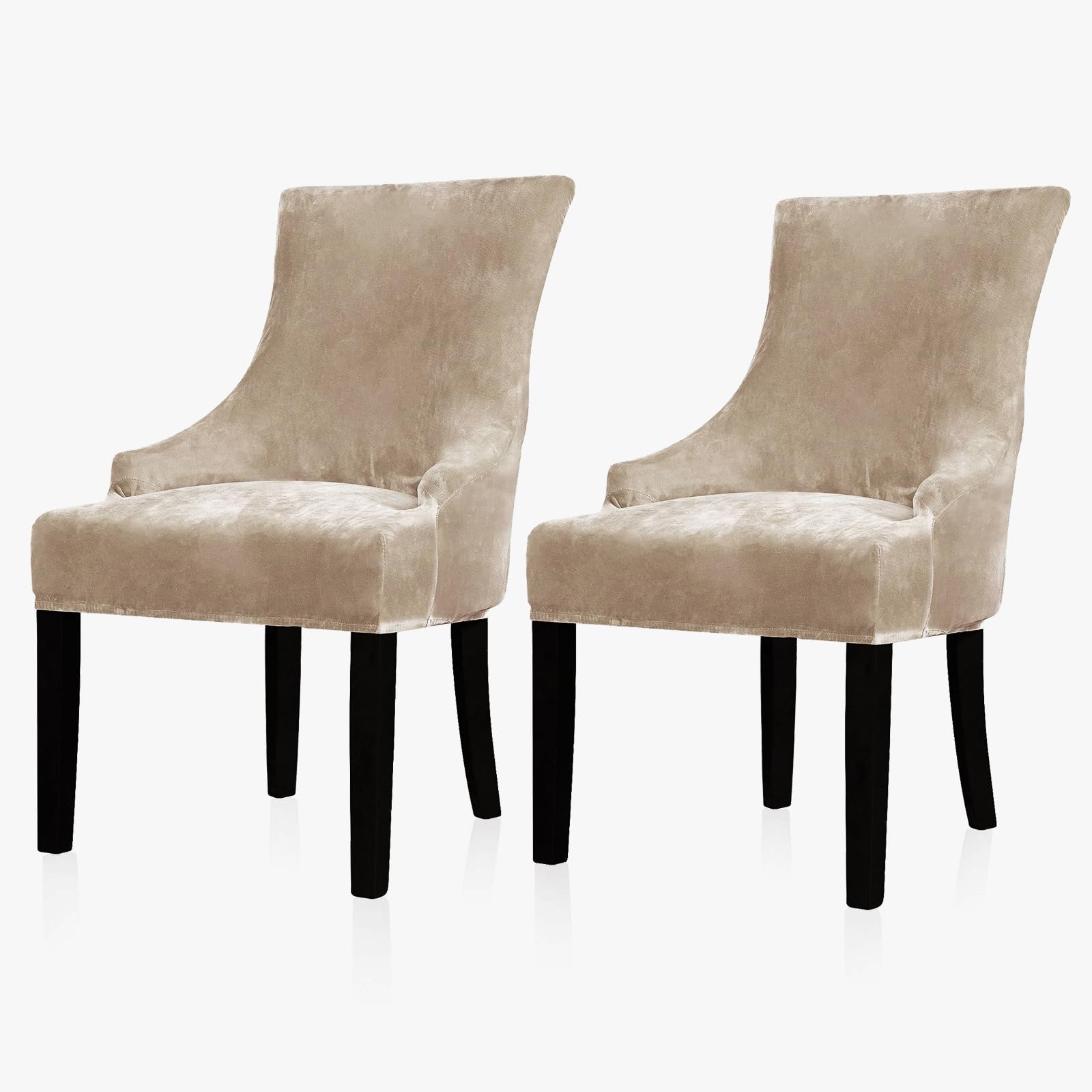 Photo 1 of Lellen Stretch Wingback Chair Cover Slipcover - Reusable Wingback Side Chair Slipcover,Dining Chair Covers,Arm Protector Seat Covers for Dining Room Banquet Home Decor (Taupe, 2PC)