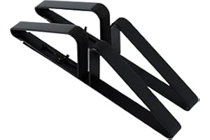 PUPETPO Support Feet for Pet Gate (Updated Version), Pet Gate Metal Support Feet Set of 2 for Extra Wide Foldable Dog Gates, Easy to Install, A Pair of Safety Fence Feet for Wooden Dog Gate, Black