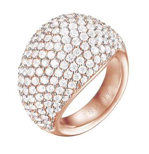 ESPRIT Damen-Ring Medea Messing rhodiniert Zirkonia weiß Rundschliff Gr. 57 (18.1)