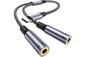 MOSWAG USB C to Dual 3.5mm Female Headphone Splitter,Type C to Dual 3.5mm Female Headphone Adapter Compatible with Pixel 7 6, Galaxy S23 iPhone 15 Pro Max/Pro/Plus