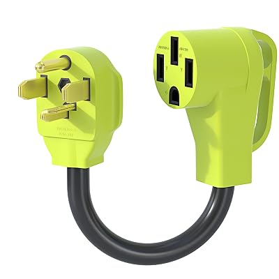 AOWEITOUR NEMA 14-30P to 14-50R EV Adapter, 30Amp Dryer Plug to 50Amp EV Charging Adapter Cord, Level 2 Charger Adapter, Compatible with EV,10-AWG STW, ETL Listed (1FT)