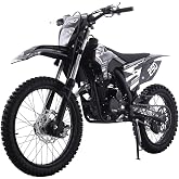 X-PRO Knight 250 Zongshen Brand Engine Dirt Bike with LED Headlight, 5-Speed Manual Transmission, Electric/Kick Start! Big 21"/18" Wheels! (Black)