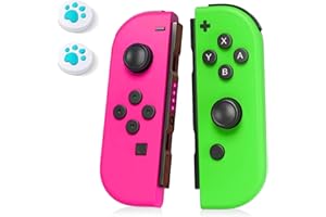 HAMGADER Switch Replacement Controller, Switch Controller Compatible with Switch/OLED/Lite,Switch Controllers Support/Screenshot/Wake-up/Motion Control/Dual Vibration,with Two Cute Joystick Hats,Rose Green