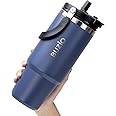 BUZIO 40 oz Tumbler with Handle, Insulated Water Tumbler with 2-in-1 Lid and Straw, Stainless Steel Double Walled Powder Coated Coffee Tumbler Travel Mug, Keeps Cold for 24 Hours or Hot for 12 Hours