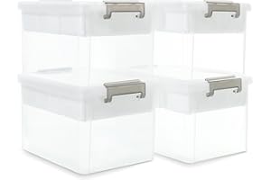 Citylife 17QT Plastic Storage Box with Removable Tray Craft Organizers and Storage Clear Storage Container for Organizing Bea