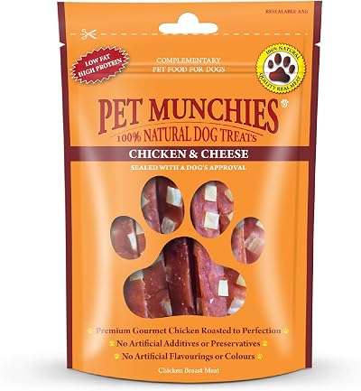 PET MUNCHIES Chicken and Cheese Dog Treats 100g 8 Pack Premium Chews