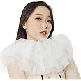 KOGOGO Clown Tulle Ruffled Collar Retro Renaissance Neck Ruff Cotton