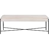 Safavieh Home Kara 50-inch Light Beige and Black Cushioned X-Bench