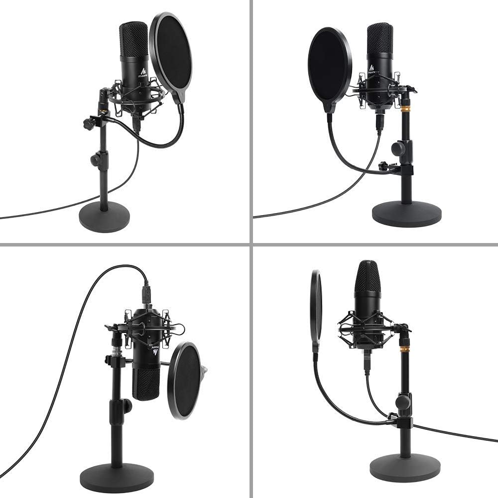 USB Microphone Kit 192KHZ/24BIT MAONO AU-A04T PC Condenser Podcast Streaming Cardioid Mic Plug & Play for Computer, YouTube, Gaming Recording: Musical Instruments