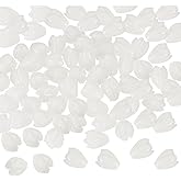 PATIKIL 50 Pcs Coral Flower Beads, 9x7mm Artificial Jasmine Flower Shell Floral Spacer Beads for Jewelry Making DIY Crafts Necklace Bracelet Earring Accessories, White