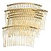 MagiDeal 10 Pieces Vintage Handmade DIY Wire Comb Metal Hair Combs Base 4 Colors Plated Women's DIY Wedding Bridal Hair Jewelry - gold
