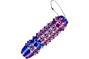 6-in-1 Little Ouchie Fidget Toys for Adults, Stim Fidget Keychain with Clicker, Spinner, Storage, Roller, Maze, Spiky Grip fo