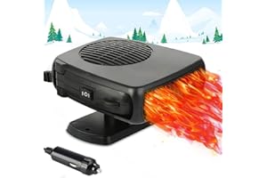 SHOWVIGOR Car Heater 12V Portable Car Heater Demister Defroster Anti-Fog Automobile Heater 150W Heating Function Heaters with Plug in Cigarette Lighter Winter Kits for Cars SUV