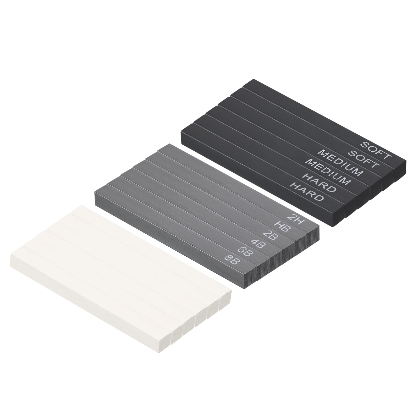 PATIKIL Compressed Charcoal Sticks Set, 3 Type Art Supplies Sketch Square Stick for Artist Drawing Sketching Shading Painting, Black White