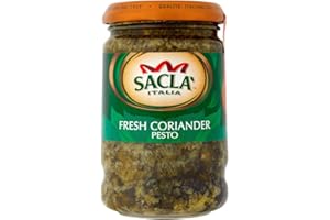 Sacla Italia Fresh Coriander Pesto - 190g - Pack of 3 (190g x 3 Jars)