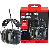 3M WorkTunes Connect + AM/FM Wireless Hearing Protector with Bluetooth Technology, Bluetooth Hearing Protection with a 26 dB Noise Reduction Rating