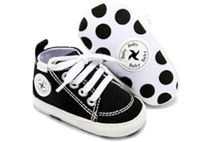 BEIDI Baby Girls Boys Shoes Soft Anti-Slip Sole Newborn First Walkers High Top Canvas Denim Unisex Infant Sneaker