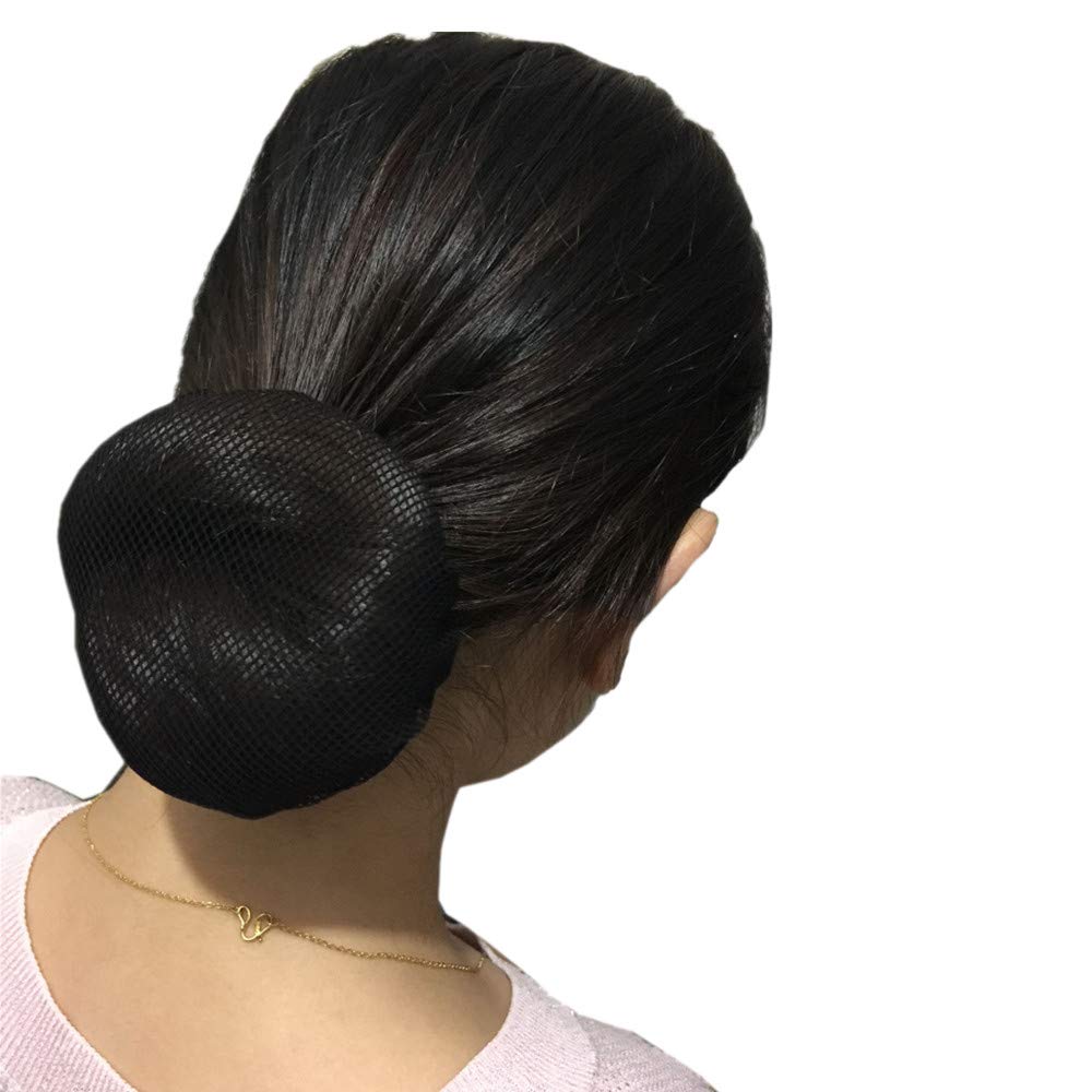 Waitress MIKIBANA Adults Reusable Hair Bun Nets Black Stretch Mesh for