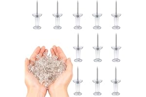 WVD Lot de 250 punaises à tête transparente en plastique - Pointes en acier - Pour tableau d'affichage - Pour tableau d'affic