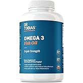 Dr. Tobias Omega 3 Fish Oil 2000mg Triple Strength with 800mg EPA 600mg DHA Per Serving | Fish Oil Omega 3 Supplements for Heart Brain & Immune Support - 180 Softgels (90 Servings)