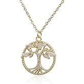 Beixiter 14K Gold Plated Tree of Life Pendant Necklace for Women