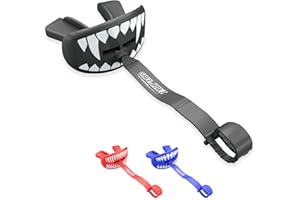 SafeJawz Sports Lip Guard, Football Mouth Guard with Connected Strap, Adults and Junior Breathable Pacifier Lip Protector, American Football, Lacrosse