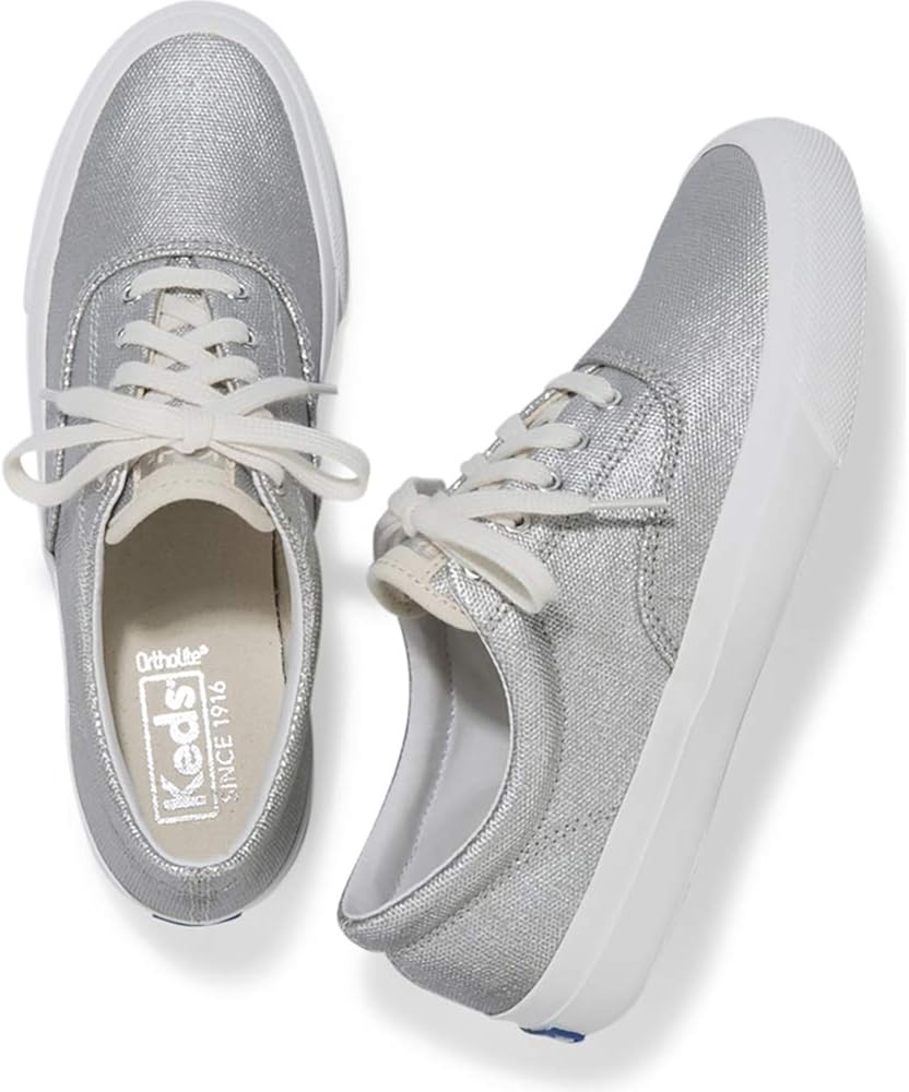 keds boat shoes silver