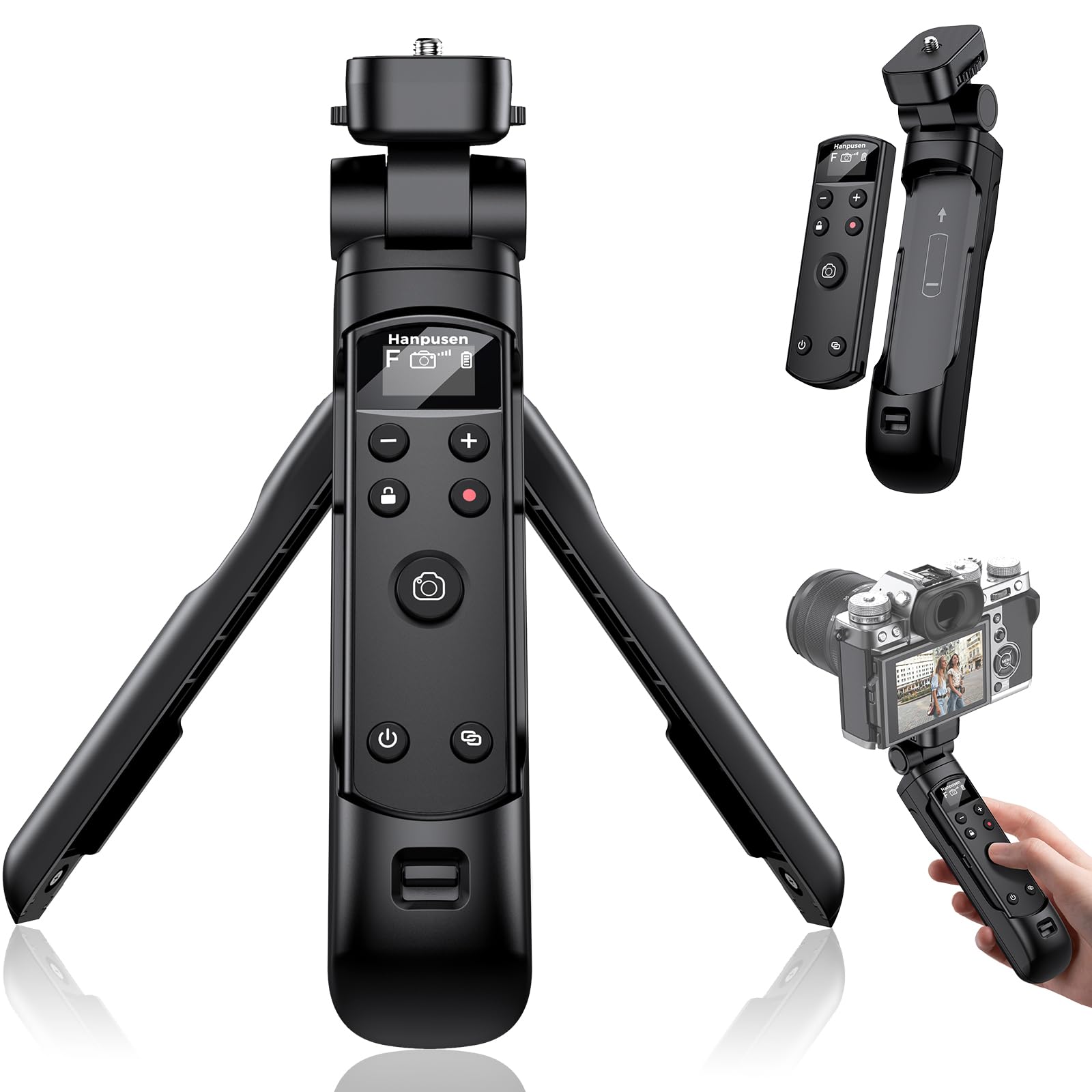 Photo 1 of for Fujifilm Tripod Wireless Shooting Grip with Shutter Release - Mini-Tripod with Rechargeable Remote Control for Fujifilm X100 VI/X-M5/X-T30 II/X-E5/X-T5/X half/X-H2S/X-S10/X-S20/X-T50/X-T4/X-T3