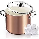 FRUITEAM Nonstick Stock Pot 7 Qt Soup Pasta Pot with Lid, 7-Quart Multi Stockpot Oven Safe Cooking Pot for Stew, Sauce & Rehe