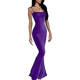 VIUTIL Women's Maxi Bodycon Dress Sexy Spaghetti Strap Sleeveless Tight Slip Long Dresses 2023