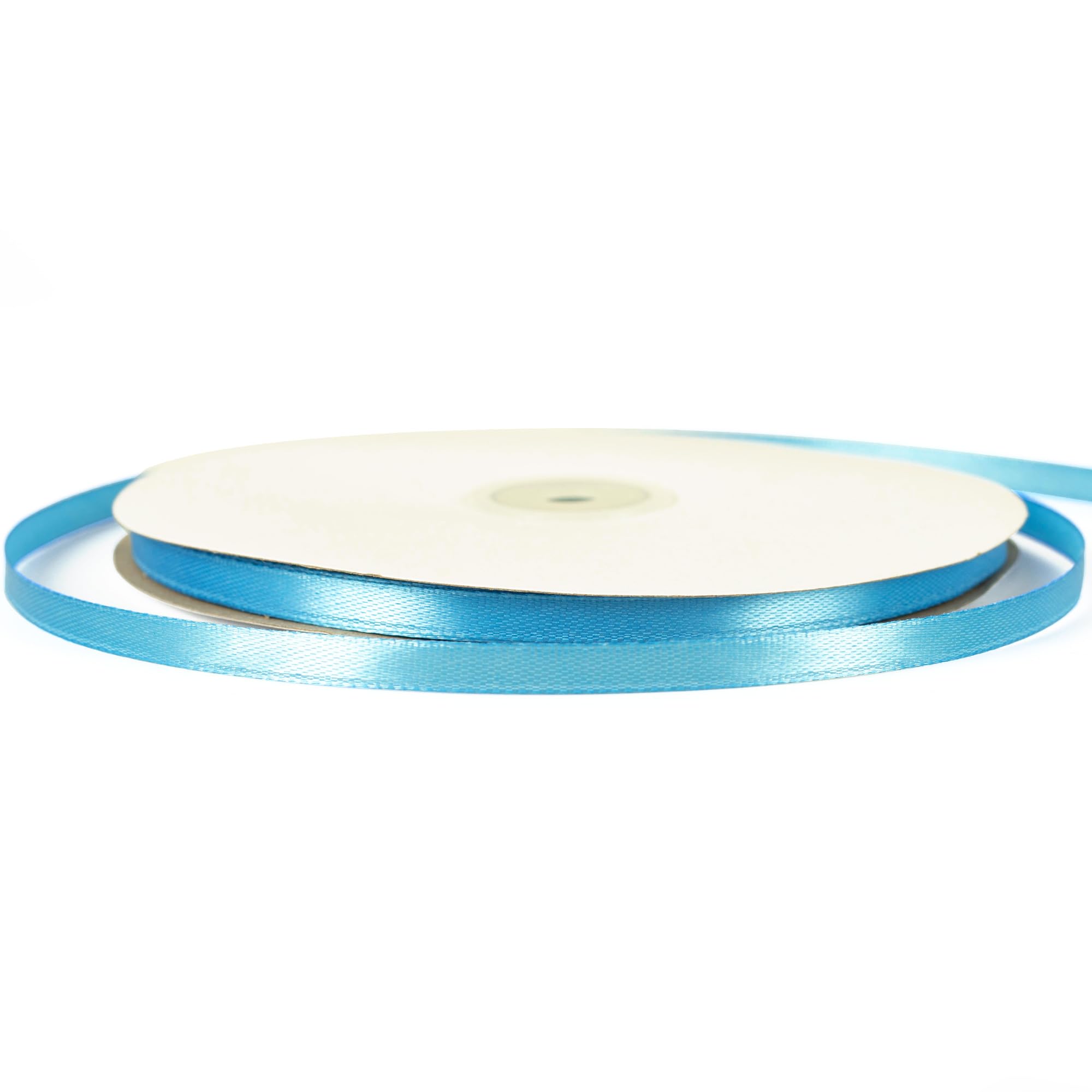 91m x 6mm Thin Azure Blue Wedding Car Ribbon, 1/5 inch Slim Azure Blue Ribbon for Gift Wrapping Wedding Christmas Birthday Present Cake Hair Bow Florist Bouquet Crafts Decorations