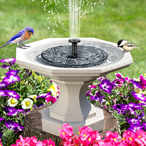 image for MINGER Floating Solar Fountain, Solar Birdbath Fountain with 1.4W Sola